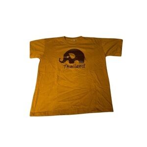 Thailand Elephant Graphic Tee - Mustard Yellow (Size XL)